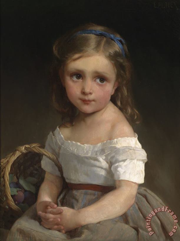 Emile Munier Girl with Basket of Plums Art Painting
