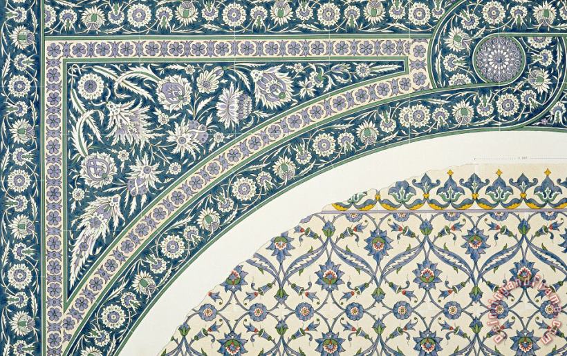 Emile Prisse d Avennes Wall Tiles Of Sibyl D Abd-el Rahman Kyahya From Arab Art As Seen Through The Monuments Of Cairo Art Print