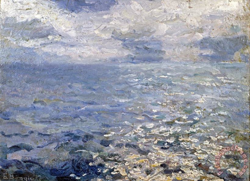A Study of Sun on The Sea painting - Emilio Boggio A Study of Sun on The Sea Art Print