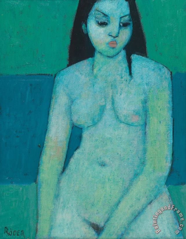 Angelina Nude painting - Endre Roder Angelina Nude Art Print