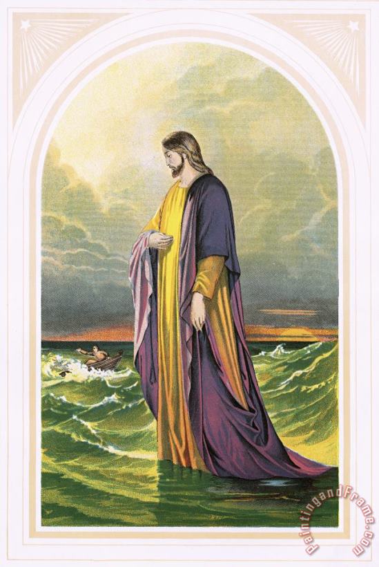 Christ Walking On The Sea painting - English School Christ Walking On The Sea Art Print