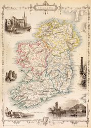 English School Map Of Ireland From The History Of Ireland By Thomas Wright