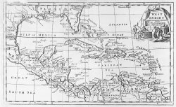English School Map of the West Indies Florida and South America