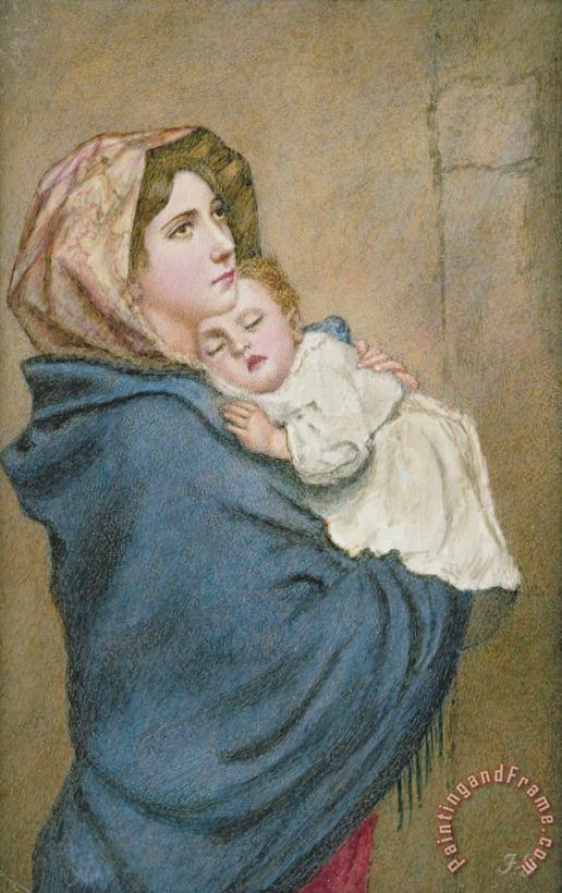 Mother and Child painting - English School Mother and Child Art Print