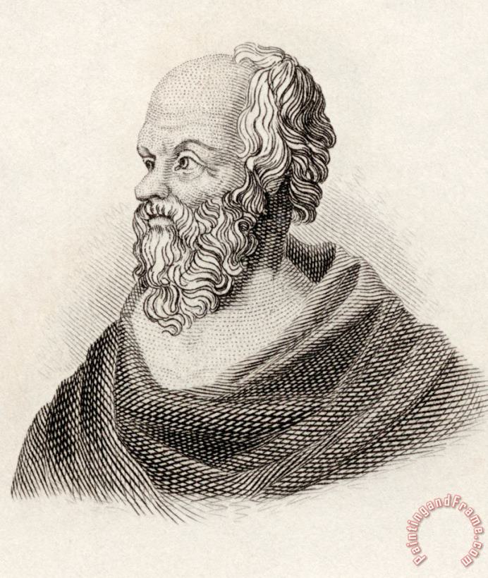 Socrates From Crabbes Historical Dictionary painting - English School Socrates From Crabbes Historical Dictionary Art Print