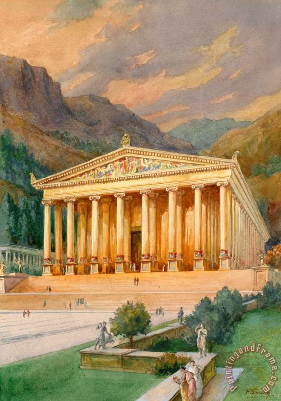 Temple of Diana painting - English School Temple of Diana Art Print