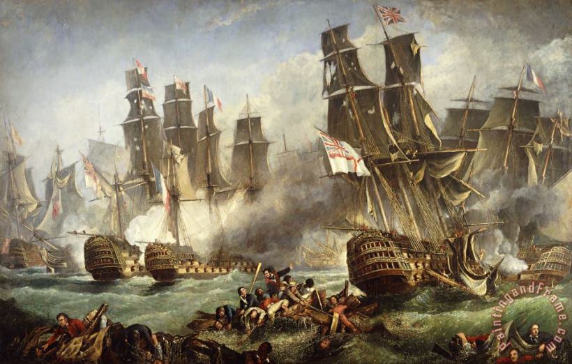 English School The Battle Of Trafalgar Art Painting