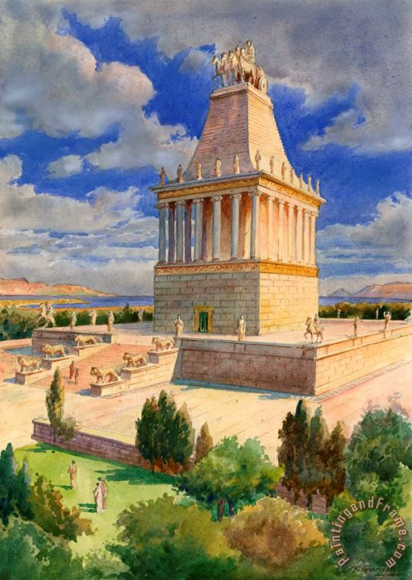 The Mausoleum at Halicarnassus painting - English School The Mausoleum at Halicarnassus Art Print