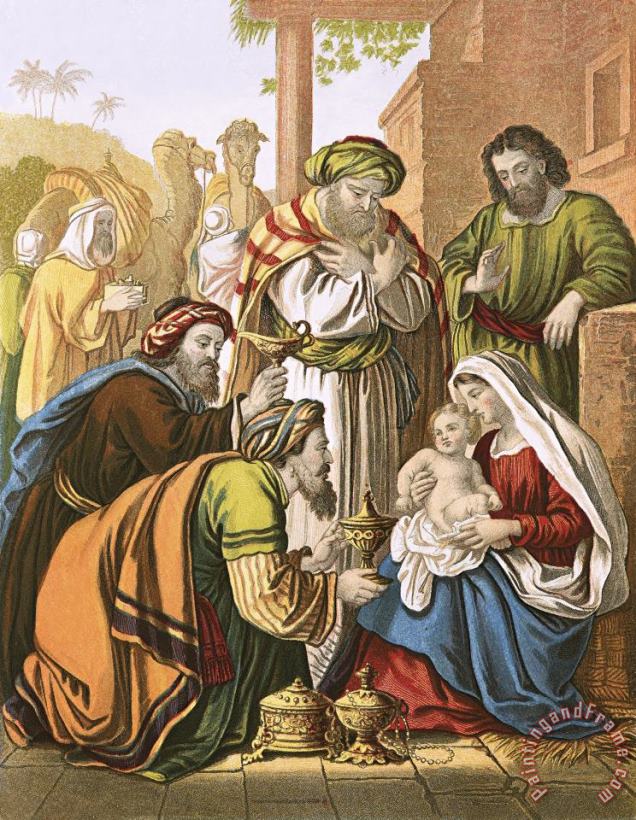 The nativity painting - English School The nativity Art Print