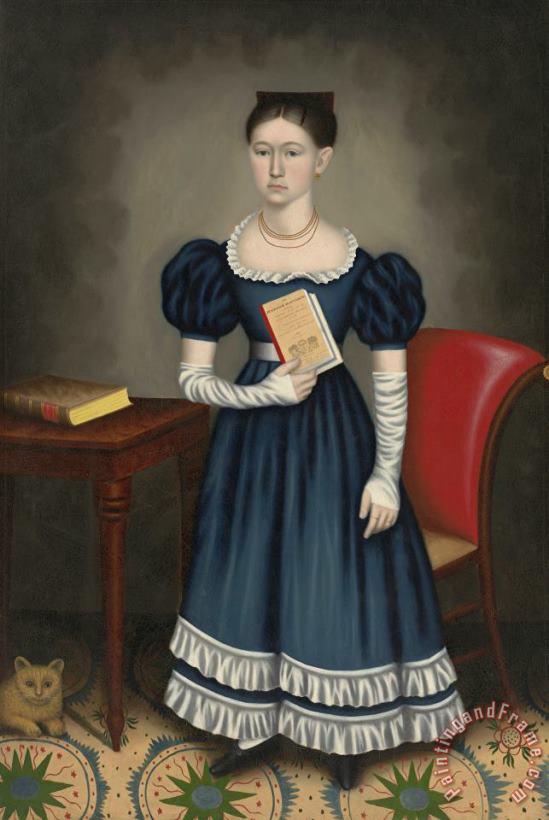 Portrait of a Girl painting - Erastus Salisbury Field Portrait of a Girl Art Print
