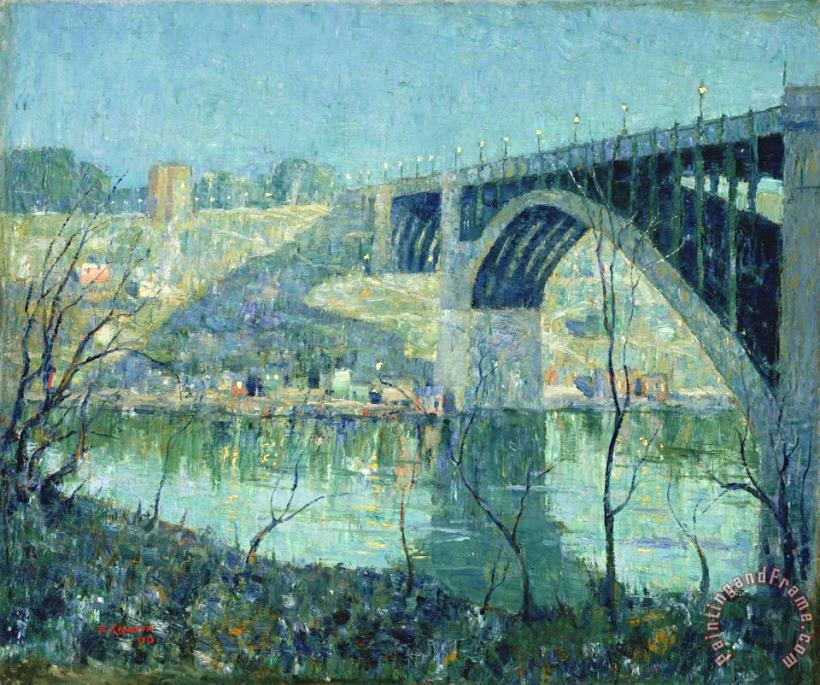 Spring Night, Harlem River painting - Ernest Lawson Spring Night, Harlem River Art Print