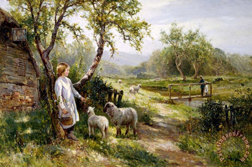 Ernest Walbourn Spring Lambs Art Painting