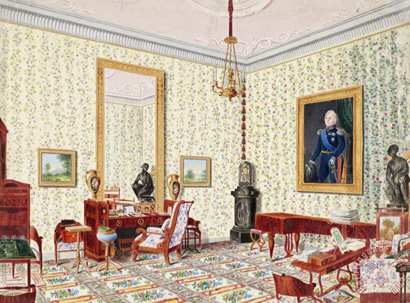 Ernst Christian Anton Von Lautzow The Study of Grand Duchess Cecilia Von Oldenberg Art Painting