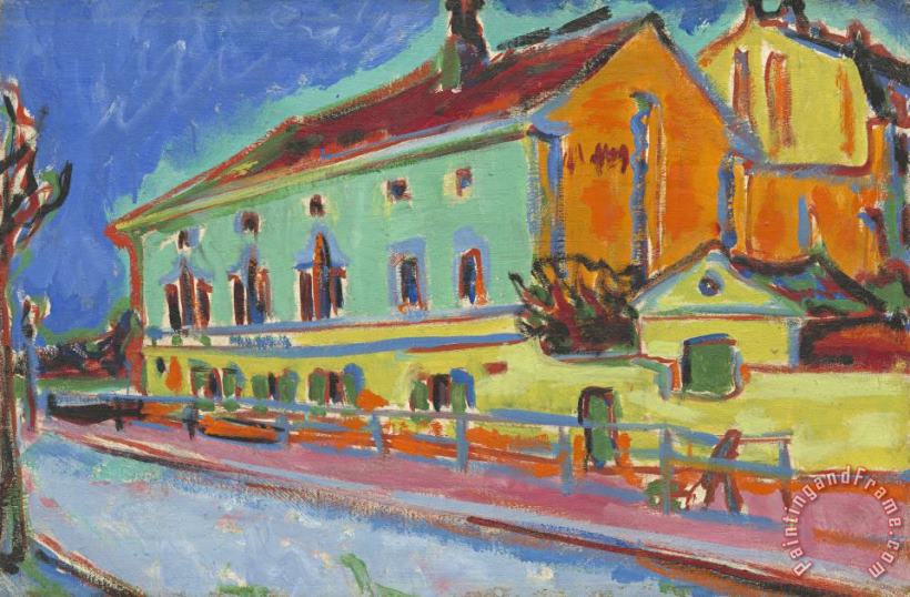 Dance Hall Bellevue (previously Known As Houses in Dresden) painting - Ernst Ludwig Kirchner Dance Hall Bellevue (previously Known As Houses in Dresden) Art Print