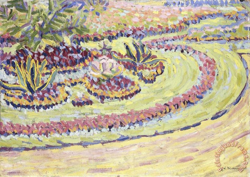 Flowerbed painting - Ernst Ludwig Kirchner Flowerbed Art Print