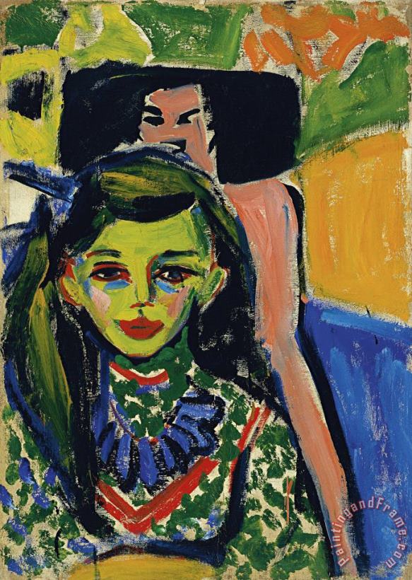 Ernst Ludwig Kirchner Franzi Vor Geschnitztem Stuhl Art Painting