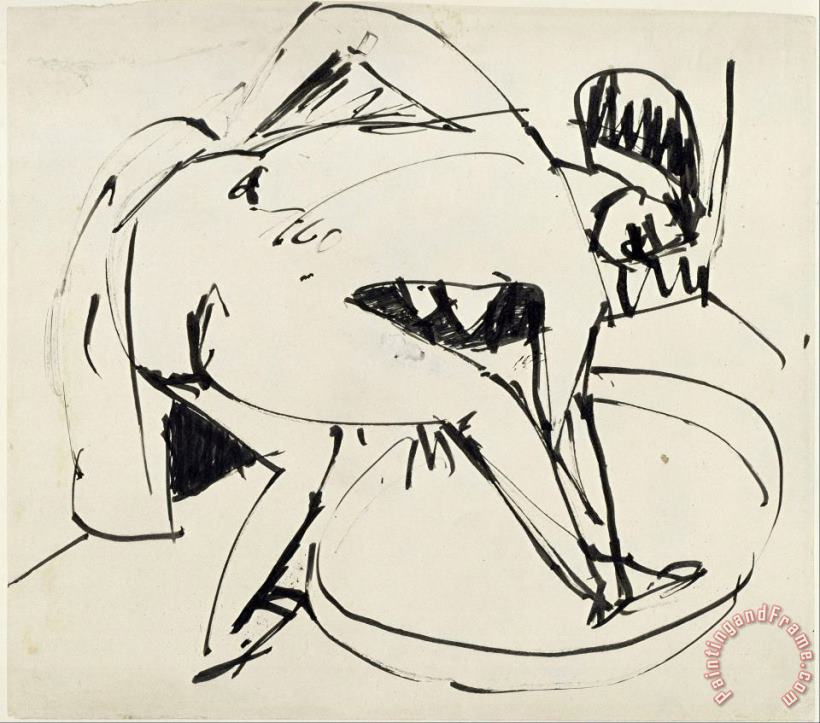Girl in Tub painting - Ernst Ludwig Kirchner Girl in Tub Art Print