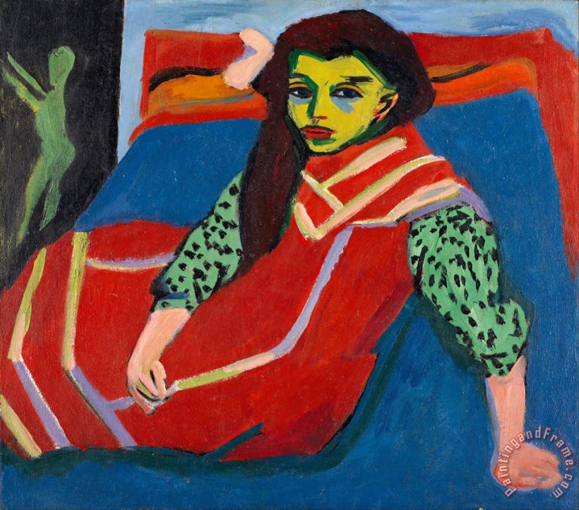 Seated Girl (franzi Fehrmann) painting - Ernst Ludwig Kirchner Seated Girl (franzi Fehrmann) Art Print
