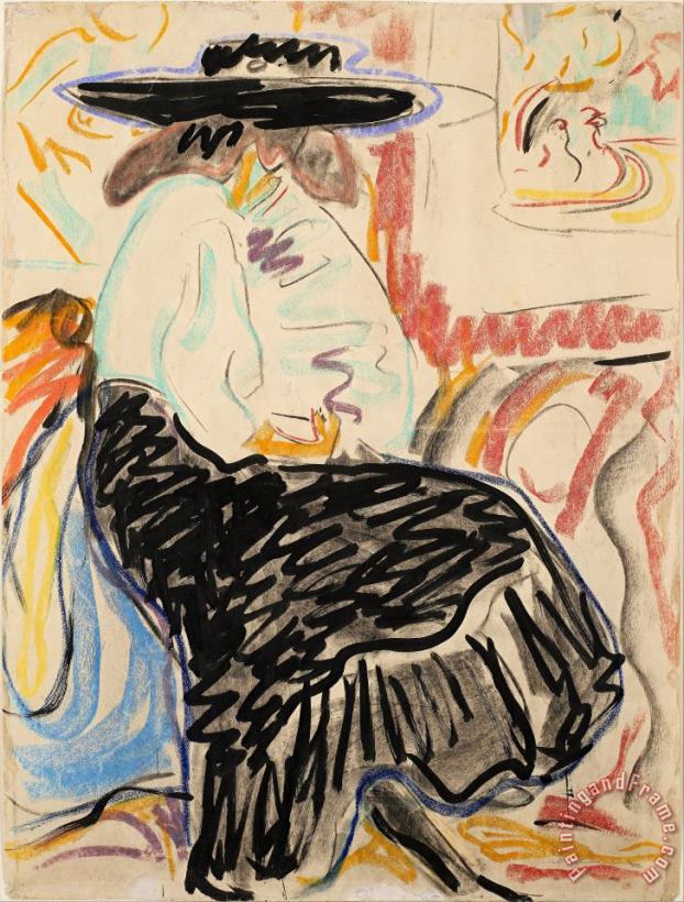 Seated Woman in The Studio painting - Ernst Ludwig Kirchner Seated Woman in The Studio Art Print