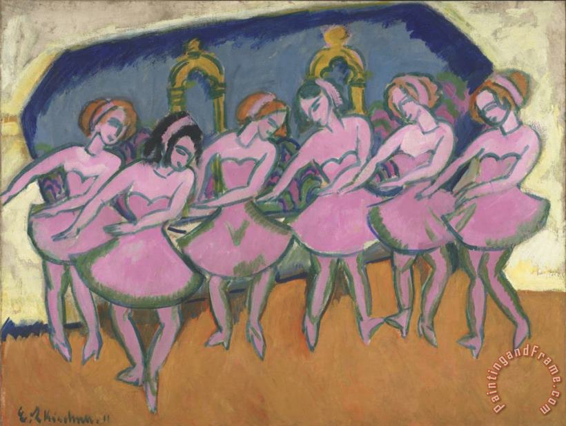 Six Dancers (sechs Tanzerinnen) painting - Ernst Ludwig Kirchner Six Dancers (sechs Tanzerinnen) Art Print