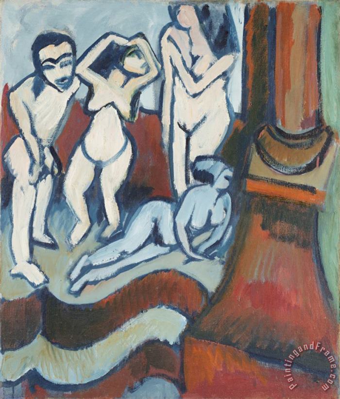 Ernst Ludwig Kirchner Vier Holzplastiken (recto)/ Schlittschuhlaufer (verso), 1912 (recto), 1929 1930 (verso) Art Painting
