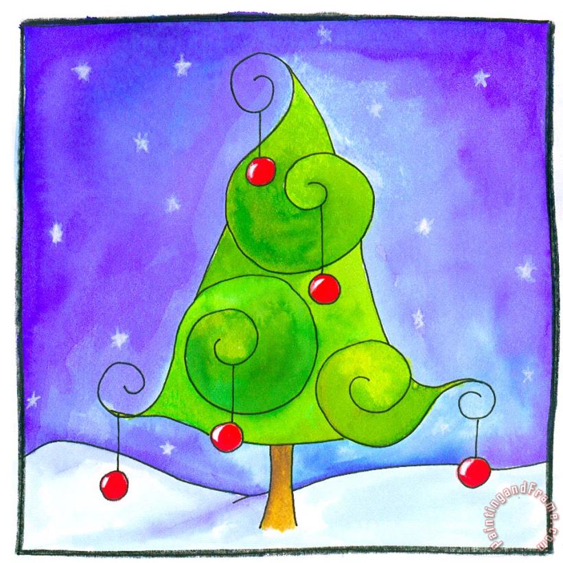 Christmas Tree painting - Esteban Studio Christmas Tree Art Print