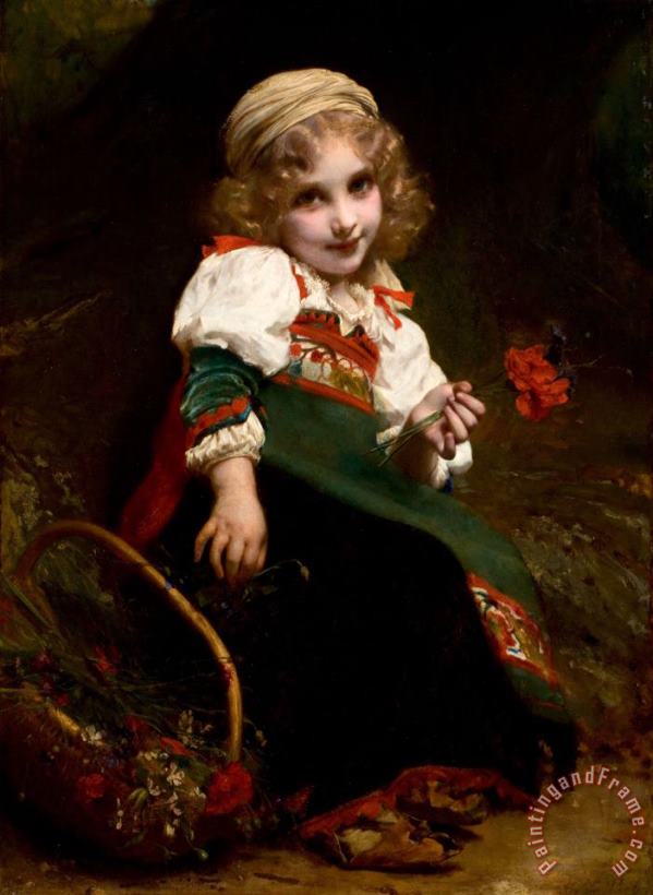 The Little Flower Gatherer painting - Etienne Adolphe Piot The Little Flower Gatherer Art Print