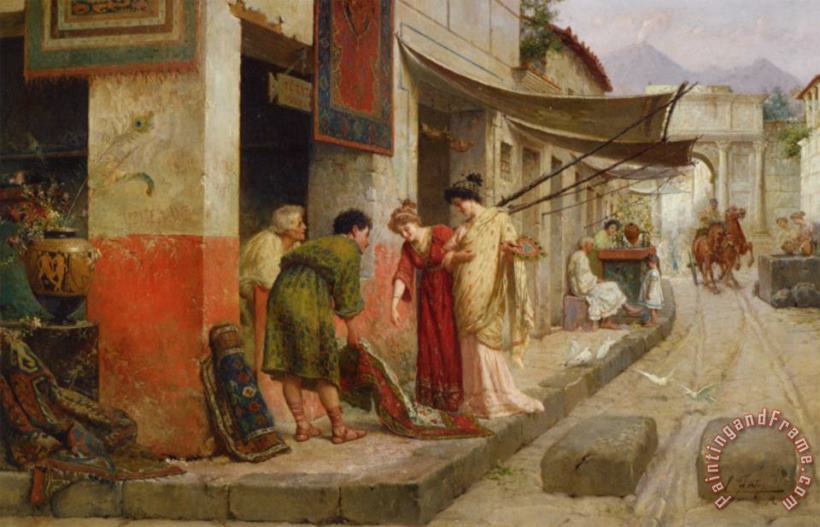 Merchant in Pompeii painting - Ettore Forti Merchant in Pompeii Art Print
