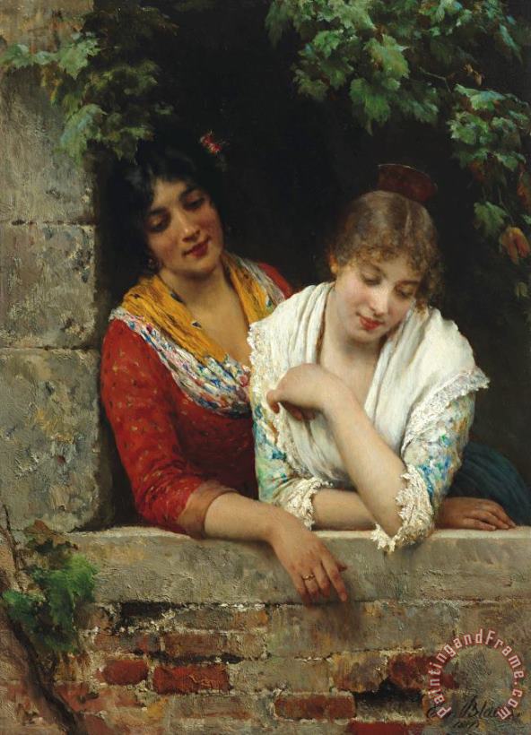 Day Dreamers, 1887 painting - Eugen von Blaas Day Dreamers, 1887 Art Print