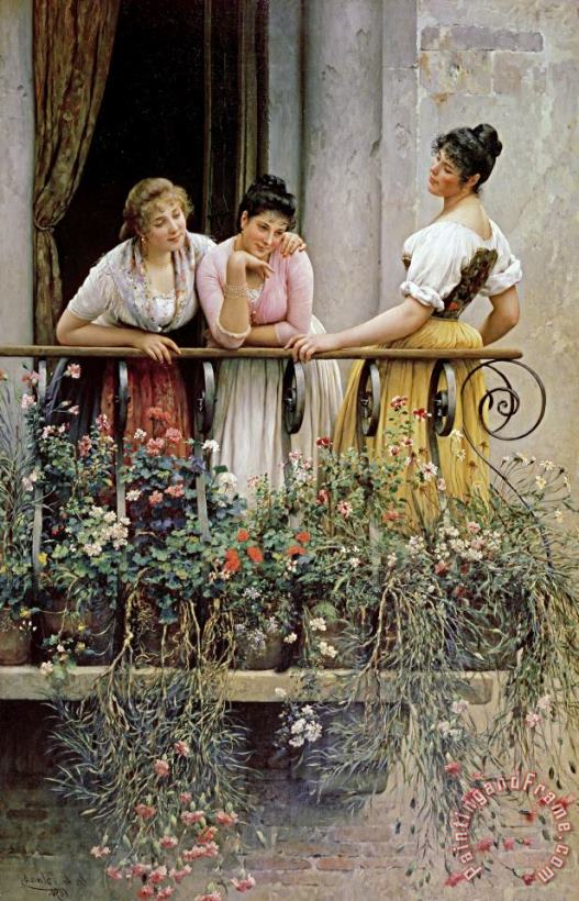 The Balcony painting - Eugen von Blaas The Balcony Art Print