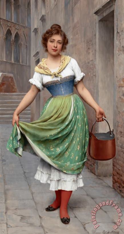 The Water Carrier, 1902 painting - Eugen von Blaas The Water Carrier, 1902 Art Print