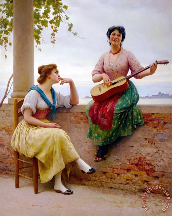 Venetian Melody, 1910 painting - Eugen von Blaas Venetian Melody, 1910 Art Print