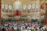 Palace of Versailles Prints - Dinner In The Salle Des Spectacles At Versailles by Eugene-Louis Lami