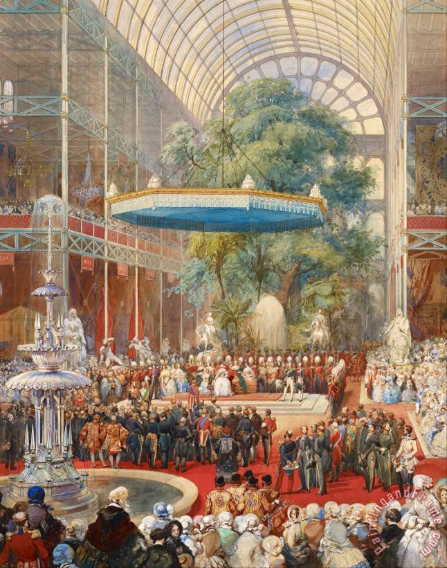 Opening of The Great Exhibition, 1 May 1851 painting - Eugene-Louis Lami Opening of The Great Exhibition, 1 May 1851 Art Print