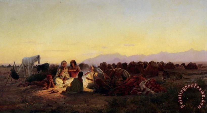 The Encampment painting - Eugene Alexis Girardet The Encampment Art Print