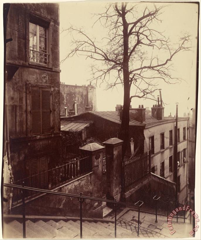 Eugene Atget Staircase, Montmartre Art Painting
