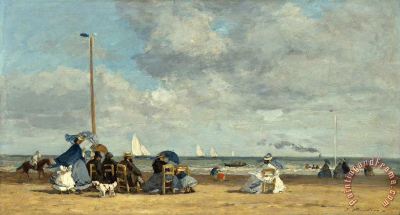Beach at Trouville painting - Eugene Boudin Beach at Trouville Art Print