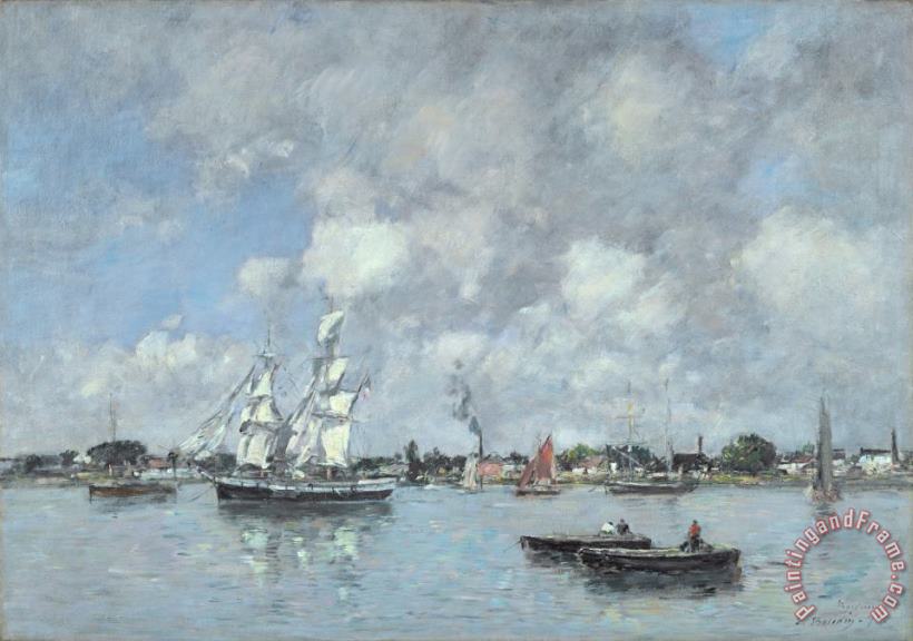 Eugene Boudin Boats on the Garonne Art Painting