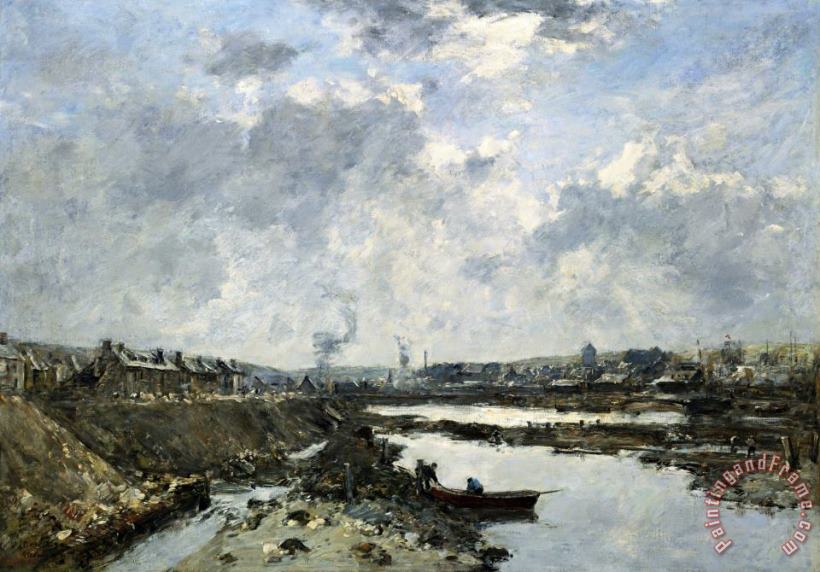 Fecamp, The Arriere Port in Construction painting - Eugene Boudin Fecamp, The Arriere Port in Construction Art Print