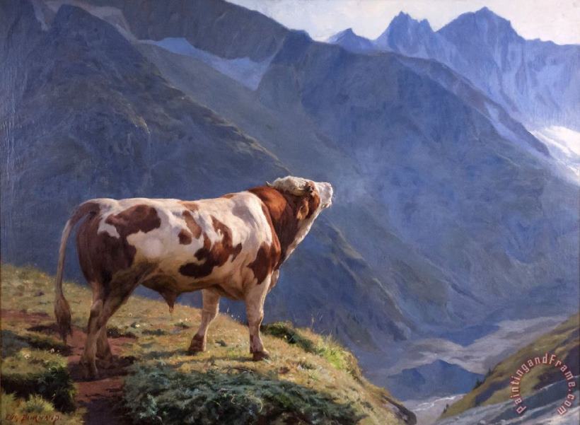 Eugene Burnand Taureau Dans Les Alpes 1884 Art Print