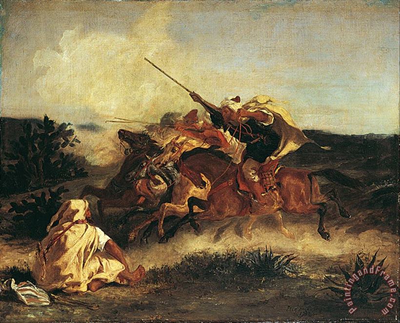 Fantasia Arabe painting - Eugene Delacroix Fantasia Arabe Art Print