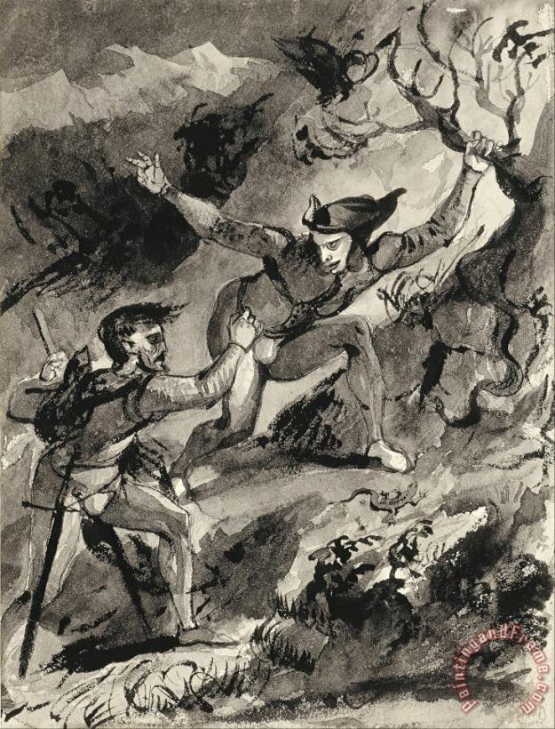 Eugene Delacroix Faust And Mephistopheles on The Blocksberg Art Print