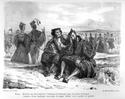 Eugene Delacroix Faust And Wagner in Conversation, Illustration for Faust by Goethe (b/w Photo of Lithograph)