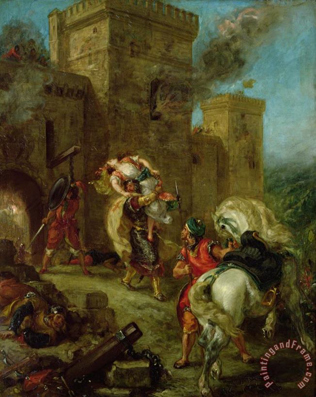 Eugene Delacroix Rebecca Kidnapped by The Templar, Sir Brian De Bois Guilbert Art Print
