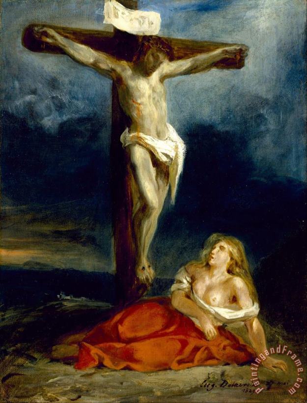 Eugene Delacroix Saint Mary Magdalene at The Foot of The Cross Art Painting
