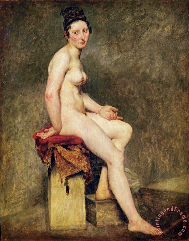Eugene Delacroix Seated Nude, Mademoiselle Rose Art Painting