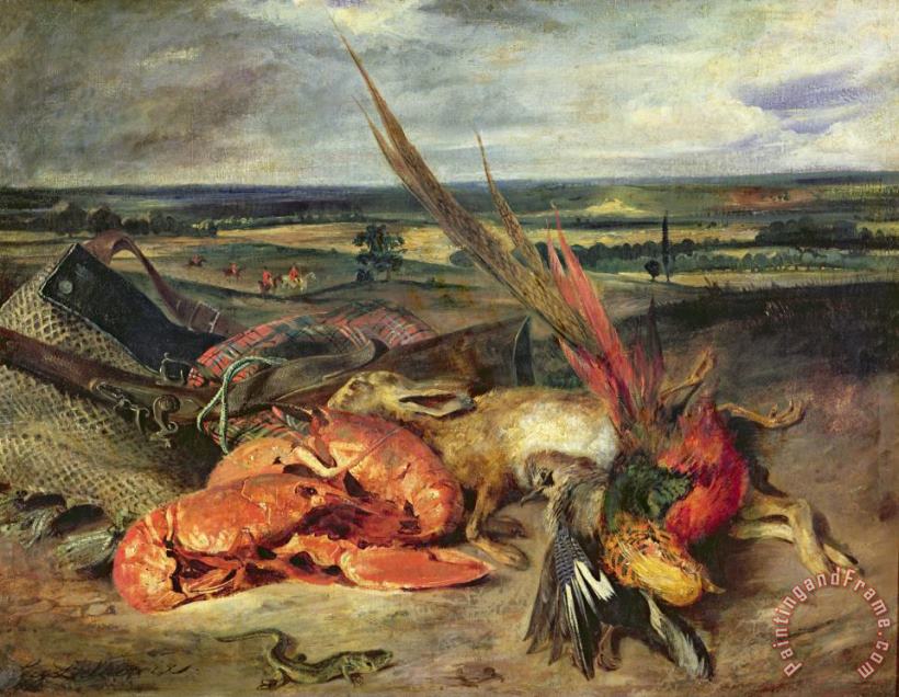 Eugene Delacroix Still Life with Lobsters Art Painting