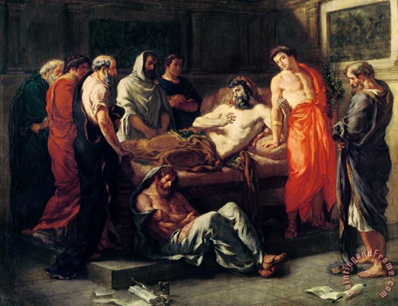 Eugene Delacroix Study for The Death of Marcus Aurelius (121 180) Art Painting