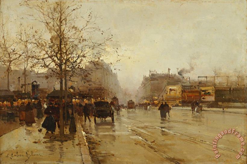 Eugene Galien-Laloue Les Boulevards Paris Art Painting