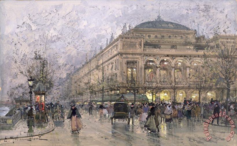 Parisian Street Scene painting - Eugene Galien-Laloue Parisian Street Scene Art Print